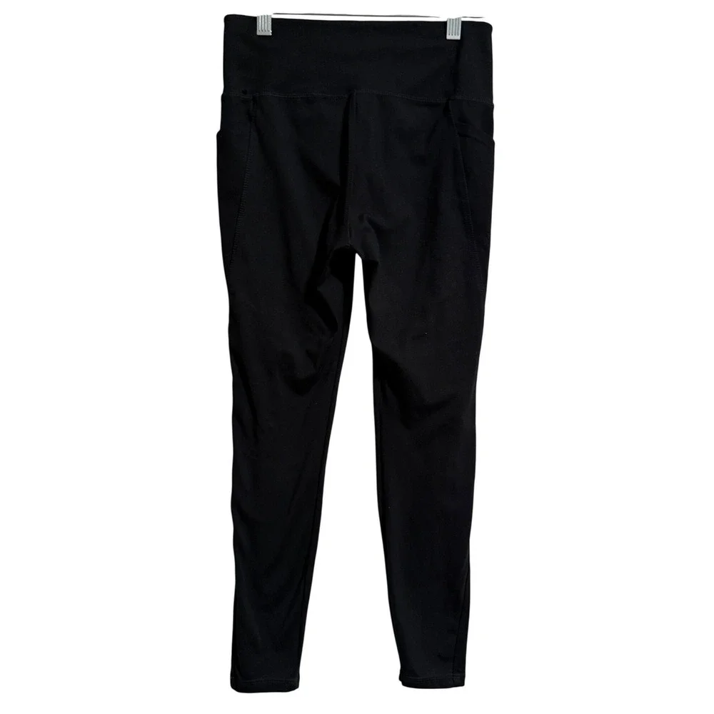 Danskin Womens Black High Waisted Active‎ Leggings with Pockets Style Size S